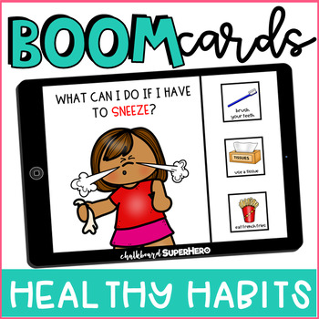 Preview of Life Skills: Healthy Habits BOOM CARDS {distance learning}