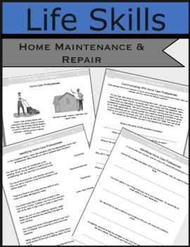 Preview of Life Skills: Home Repair & Maintenance (editable workbook)