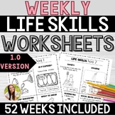 Life Skills Morning Work or Homework Weekly Printable Work