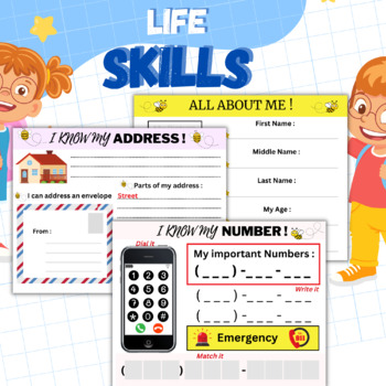 Preview of Life Skills BUNDLE: I Know My Address, Phone Number, I Can Write My Name
