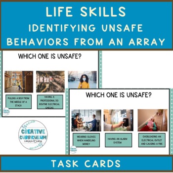 Preview of Life Skills Identifying A Unsafe Behavior From An Array Task Cards