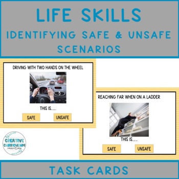 Preview of Life Skills Identifying Safe & Unsafe Scenarios & Behaviors Task Cards