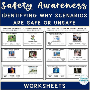 Preview of Life Skills Identifying Why Scenarios are Safe or Unsafe Worksheets