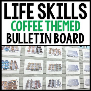 Preview of Life Skills - Interactive Bulletin Board - Complete the Coffee Shop Order