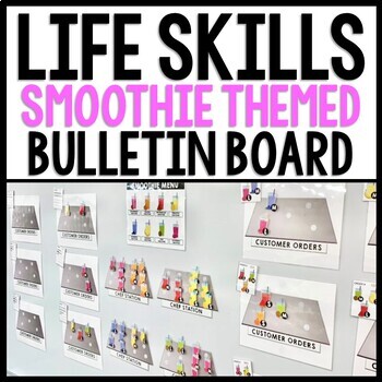 Preview of Life Skills - Interactive Bulletin Board - Complete the Smoothie Order