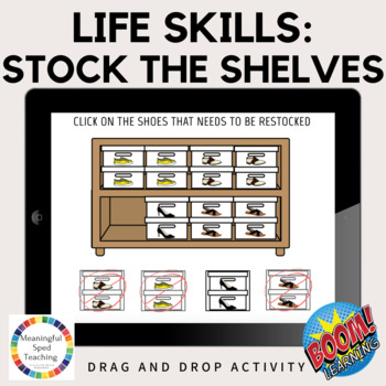 Preview of Life Skills Inventory Stock The Shelves Special Education Boom Cards™ 