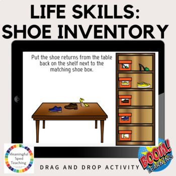 Preview of Life Skills Inventory and Vocational Job Skills Shoe Store Boom Cards™
