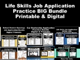 Life Skills Job Application BIG  Practice Bundle Printable