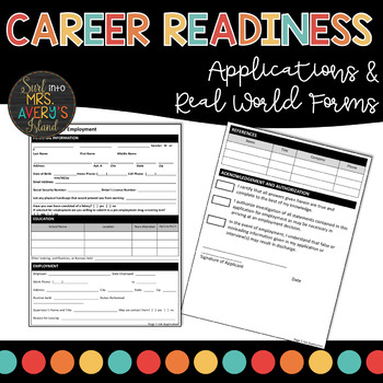 Preview of Career Readiness | Job Applications | Real World Personal Data Applications