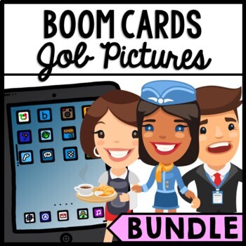 Preview of Life Skills - Job Skills BOOM CARDS - Vocational Skills - Career Picture Bundle