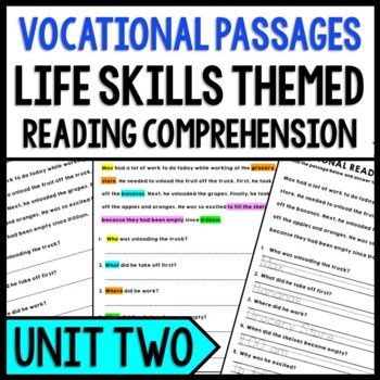 Preview of Life Skills - Job Skills - Vocational Reading Comprehension - Special Education