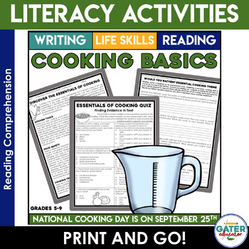 Preview of Life Skills Kitchen Safety | Cooking Basics Reading Comprehension | Writing