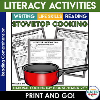 Preview of Life Skills Kitchen Safety | Stovetop Cooking Reading Comprehension | Writing