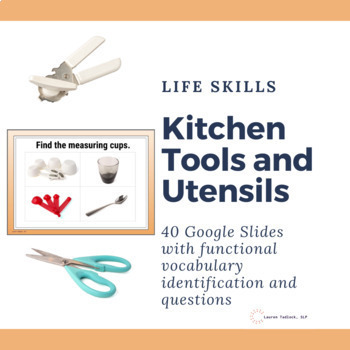 Preview of Life Skills - Kitchen Tools and Utensils Interactive Google Slides printable
