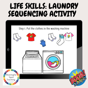 Preview of Life Skills Laundry Sequencing Special Education Boom Cards™
