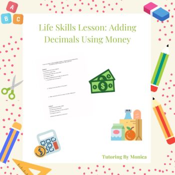 Preview of Life Skills Lesson: Adding Decimals Using Money