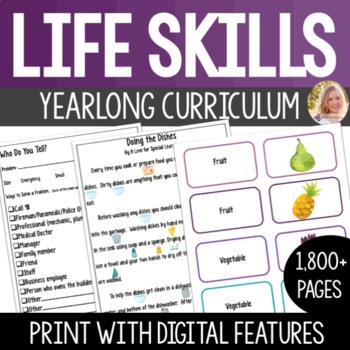Preview of Life Skills Lesson Bundle Full Year Curriculum. High School & Transition