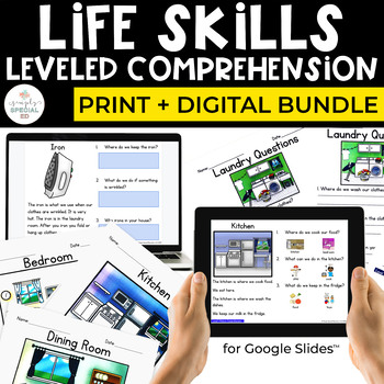 Preview of Life Skills Leveled Comprehension Bundle (Comprehension for Special Education)