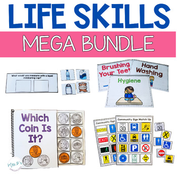 Preview of Life Skills Special Education Activities MEGA Bundle - Teach - Review - Practice