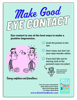 Preview of Life Skills: Make Good Eye Contact Poster