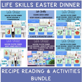 Preview of Life Skills Making Easter Ham Dinner Recipe Reading and Comprehension Bundle