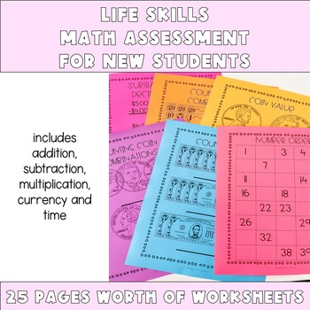 Preview of Life Skills Math Assessment for New Students