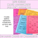 Life Skills Math Assessment for New Students