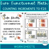 Life Skills Math Counting Euros & Cents Increments to €25 