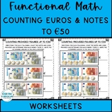 Life Skills Math Counting Euros & Cents Increments to €50 