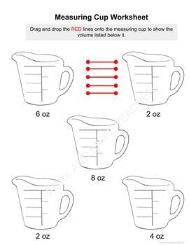 Measuring Cups Madness, Worksheet, Education.com