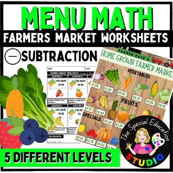 Preview of Life Skills Math Menu Special Education Subtraction High School Math Centers