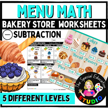 Preview of Life Skills Math Menu Special Education Subtraction High School Math Centers