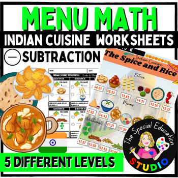 Preview of functional math special education life skills Menu Math differentiated autism