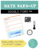 Life Skills Math Warm-up - Google Form (special education 