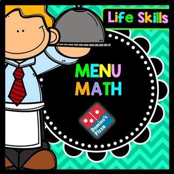 Preview of Life Skills Menu Math and Money Practice: Dominos