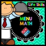 Life Skills Menu Math and Money Practice: Dominos