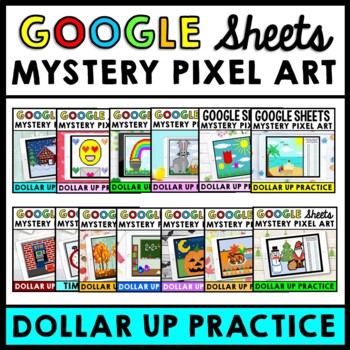 Preview of Life Skills - Money Dollar Up - Shopping - Pixel Art - Google Sheets - BUNDLE