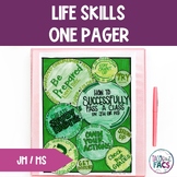 Life Skills One Pager Template Activity | Family and Consu