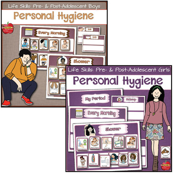 Preview of Life Skills Personal Hygiene Visual Schedules: Pre/Post Adolescent BUNDLE