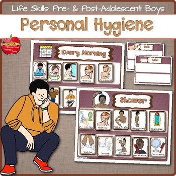 Preview of Life Skills Personal Hygiene Visual Schedules Supports: Pre/Post Adolescent Boy