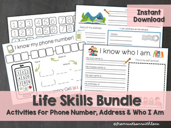 Preview of Life Skills Practice - I know Who I Am, my Address and Phone Number