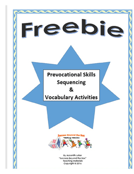 Preview of Life Skills/Prevocational Skills: Tools Sequencing & Vocabulary