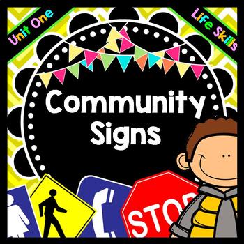Preview of Life Skills - Reading - Community / Safety Signs - Special Education - Unit 1