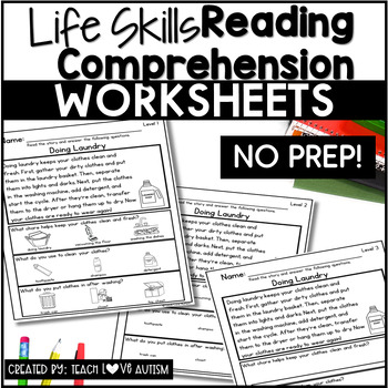 Preview of Life Skills Reading Comprehension Passages and Questions Functional Skills