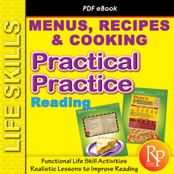 Preview of Life Skills Reading: MENUS, RECIPES & COOKING - Visual Comprehension Activities