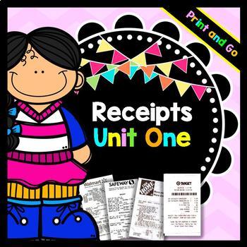 Preview of Life Skills - Receipts - Special Education - Math - Shopping - Money - Unit 1