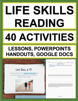 Preview of Life Skills Reading Response Activities | Printable & Digital