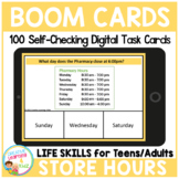 Life Skills: Reading Store Hours - Boom Cards for Distance