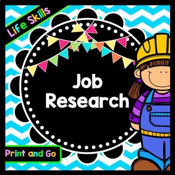 Preview of Life Skills Reading and Writing For Jobs: Career Research