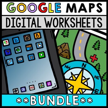 Preview of Life Skills Reading and Writing: Google Maps - Distance Learning - BUNDLE
